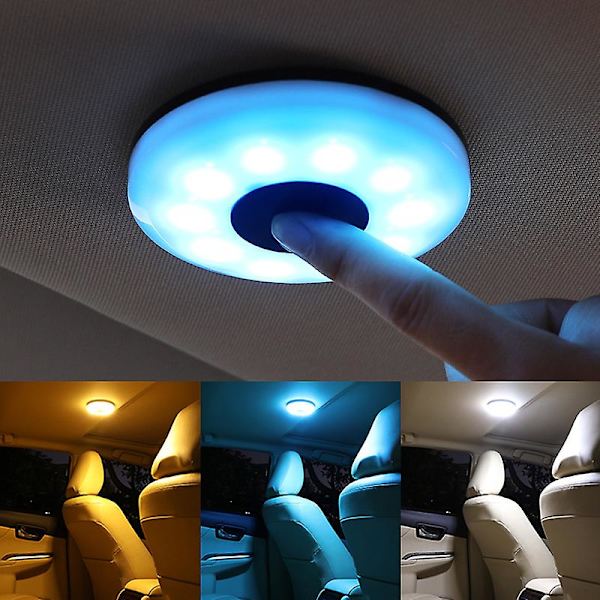 Billadapter trådlös touch-switch ljus bärbar bil omgivande lampa nattläsningsljus tak magnetisk montering glödlampa biltillbehör| |