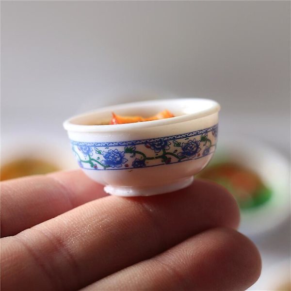 Miniatyyrihuonekalut Lelut Nuketalo DIY Koriste Tarvikkeet Mini Simulaatio Sininen ja Valkoinen Posliini
