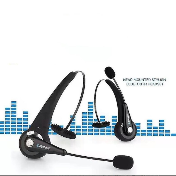 Bluetooth-headset med brusreducering - trådlösa on-ear-hörlurar Black