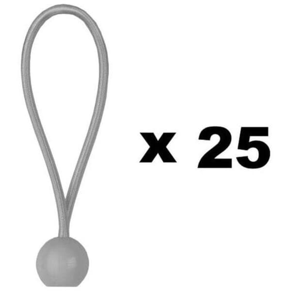 Pakke med 25 kule-strikksnorer Grey