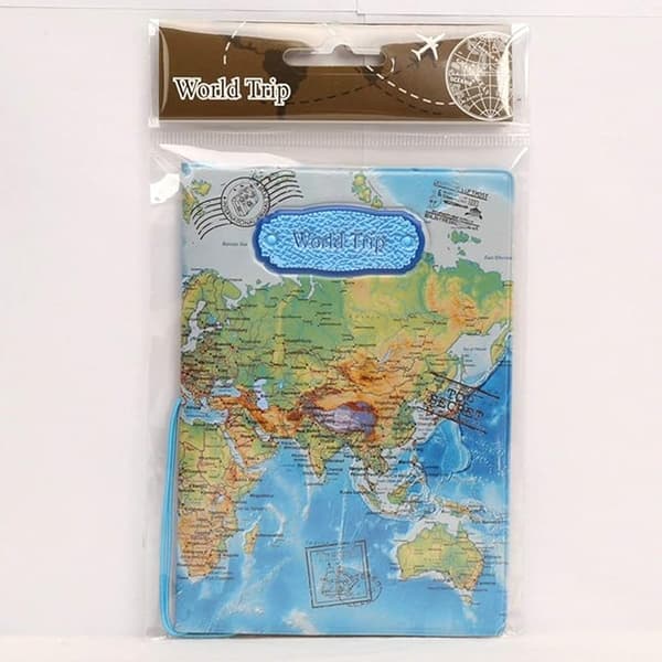 Verdenskart 3D passholder (blå), moderne passholder