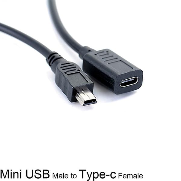 Mini USB -uros naar Type-C -naaras lataus- ja datakaapelin sovitin Shytmv One Size