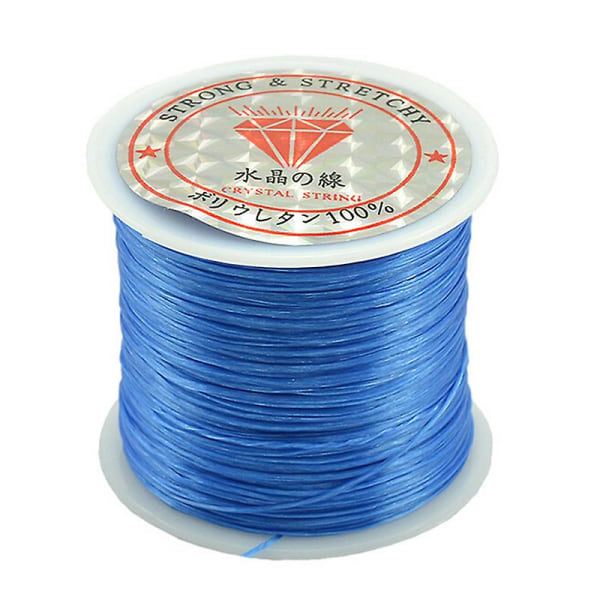 50m sterk stretch elastisk ledning ståltau armbånd halskjede streng perle 0,5 mm Blue
