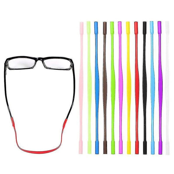 10 stk Sklisikker silikonbrillestropp Barn Sportsbriller Stroppbriller Tilbehør