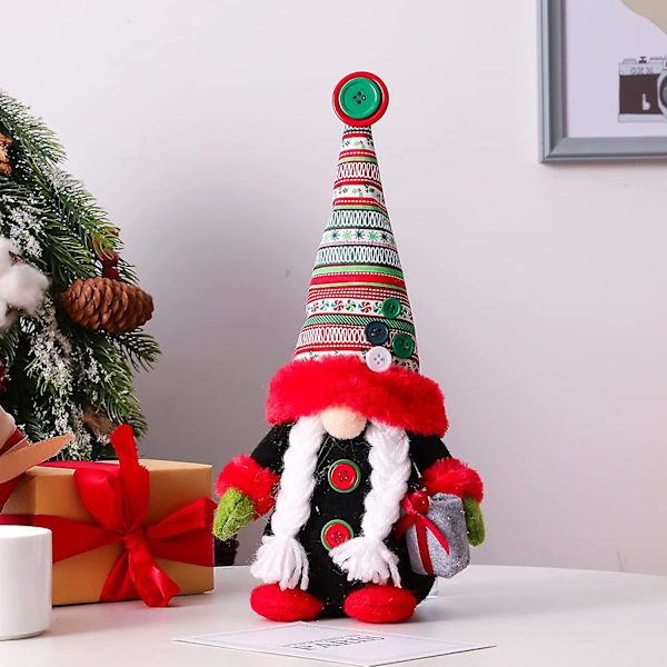 Julegnomer Julepynt, Julehat Santa Elf Dværg Sød Stående Gnome Festival Tilbehør Håndlavet Hjemmedekoration (D-8D) 2