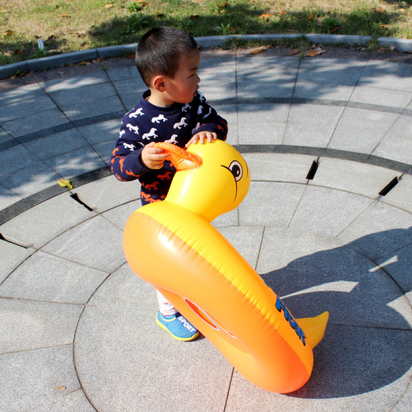 Baby Uppblåsbar Gul Anka Simring Cirkel Säte Pool Float Sommar Barn Boj Vatten Flotte Flytande Rolig Leksak Båt