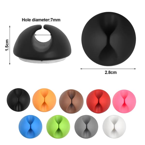 18 stk. kabelclips holdere selvklæbende kabelbordclips organizer