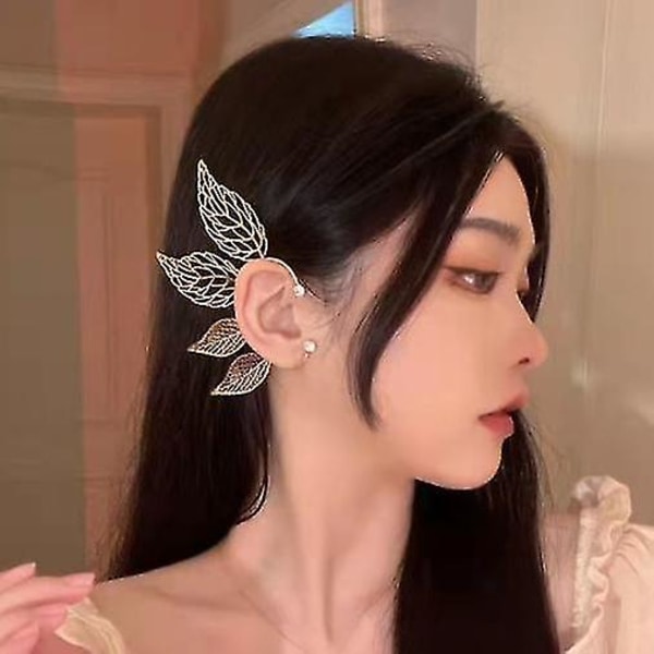 Elf Ear Cuffs Fairy Clip On øreringe Wing Cuff Wrap ørering gold