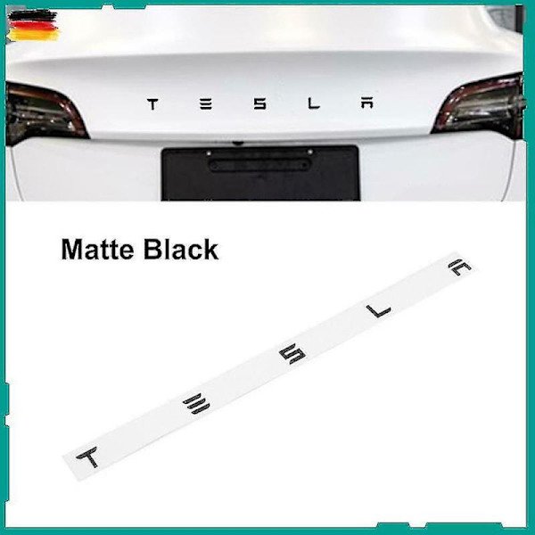 3D Mat Sort Tesla Bogstav Bagklap Panel Badge