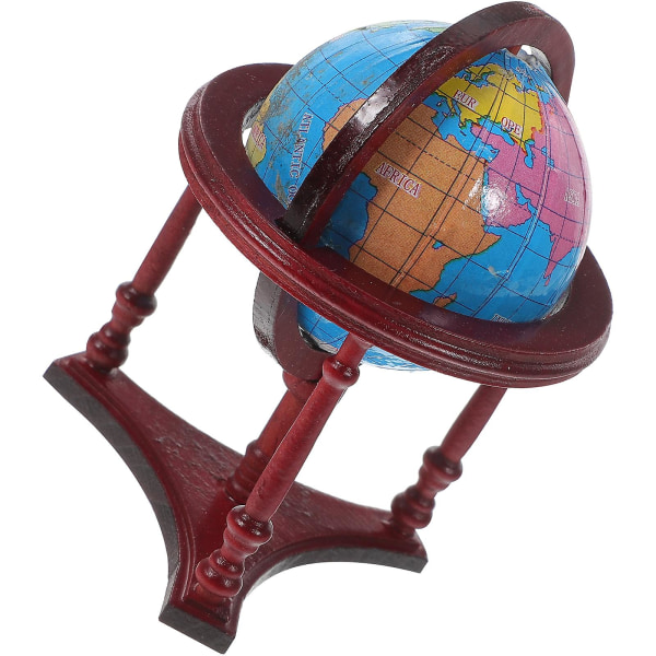 Dukkehus Miniatyr Globe Med Wood Rack Ornament Dukkehus Globe Ornament