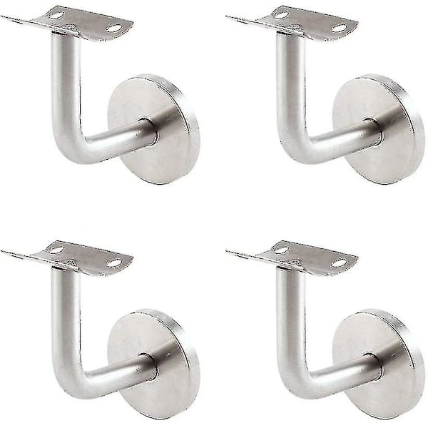 4 st rostfria handledsstöd, väggfäste, heminredning trapphandledsstöd (silver)