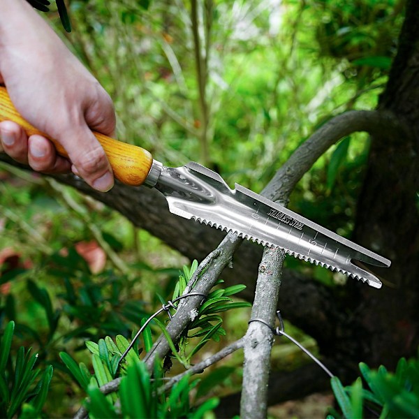 Manuell ugressfjerner, ugressspade i rustfritt stål, trehåndtak, hageredskaper for klipping, graving