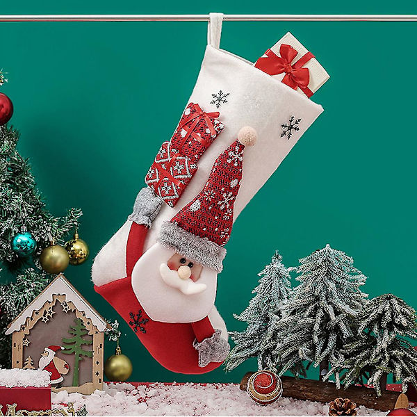 Jule Strømpe For Jenter Gutter Xmas Tre Mantel Fest Dekor style 1