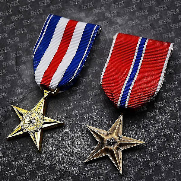 Ograverad U.S. Army Commendation Star Silver Star Military Medal Bronze Star Medal