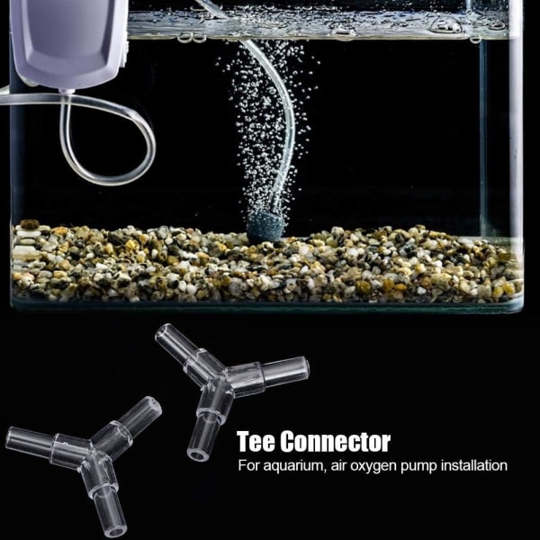 20st Akvarium Trachea Connector Transparent 3-vägs Y-formad Fish Tank Air Valve Connector Luftpumpstillbehör