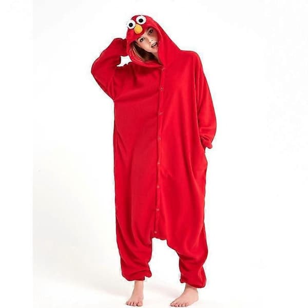 Voksen Sesamgade Cookie Elmo Kostume red XL