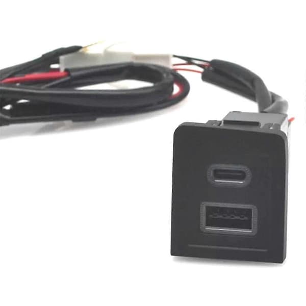 Dobbel USB Billader PD QC3.0 Hurtigladeadapter for Kjøretøy 2003-2015 Black