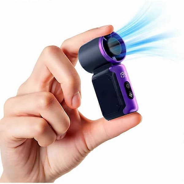 USB Genopladelig Bærbar Lommeventilator Med Digitalt Display Iskølefunktion grey