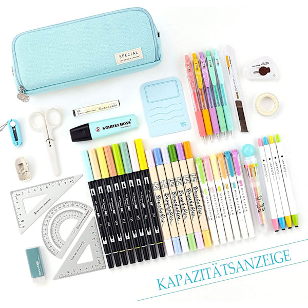 Etui, Etui Stor Kapacitet 3 Rum Blyant Etui Yellow