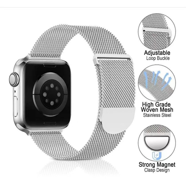 Brugt til Apple Watch Armbånd Magnetic Double Band Metal Starlight