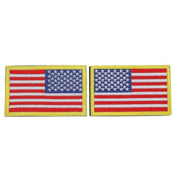 Militære lapper Amerikansk flagglapp for dekorasjon 2 stk broderte lapper