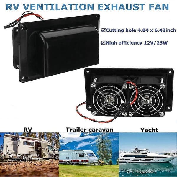 12v Sidoventilation för husbilssläp Sido luft biltillbehör A White