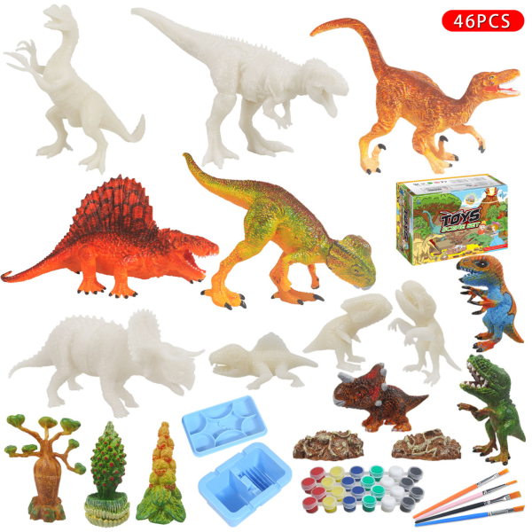 DIY Painted Dinosaur 3D Painting Game 46 STK Sett med barneleker