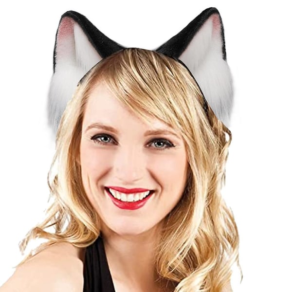 Søt Halloween-kostyme Katt Rev Faux Fur Ears Pannebånd