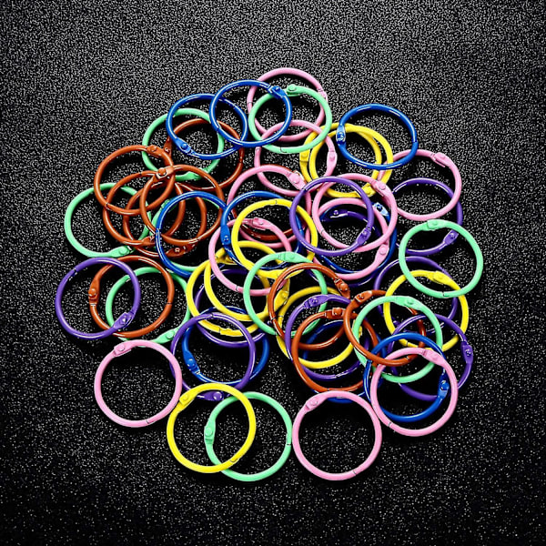 60 stk metallpermbinder ringfarge nøkkelring permbinder ring bokring nøkkelring (d-583-a)