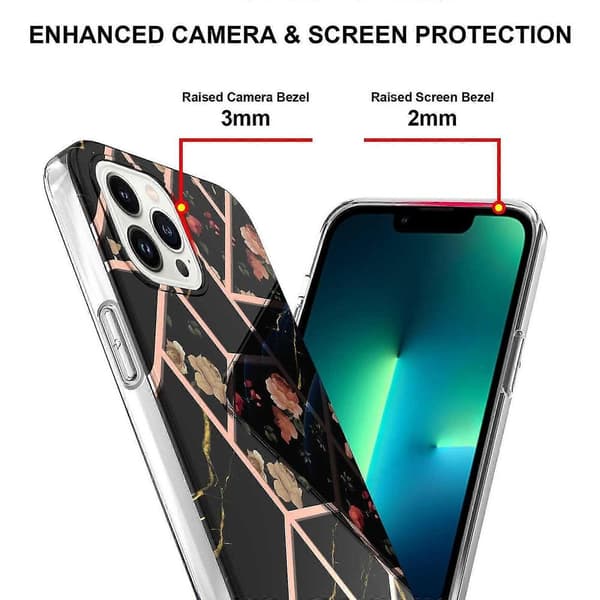 Spl Marmor Blomst TPU Cover til 15 Pro Black