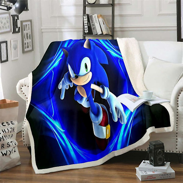 Sonic Tæpper 100% Mikrofiber, Fleecetæpper til Voksne Børn Bløde og Varme til Sofaseng og Sofa 80x60in 200x150cm