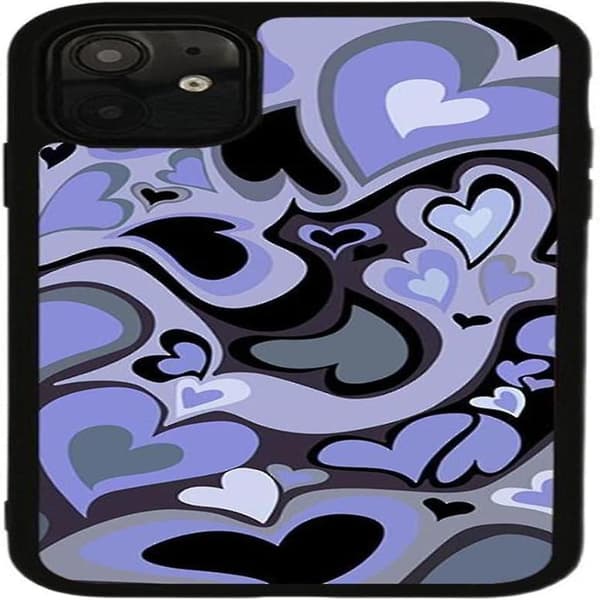 Elegant lila hjärtfodral kompatibelt med iPhone 13 Pro Max[JUN]