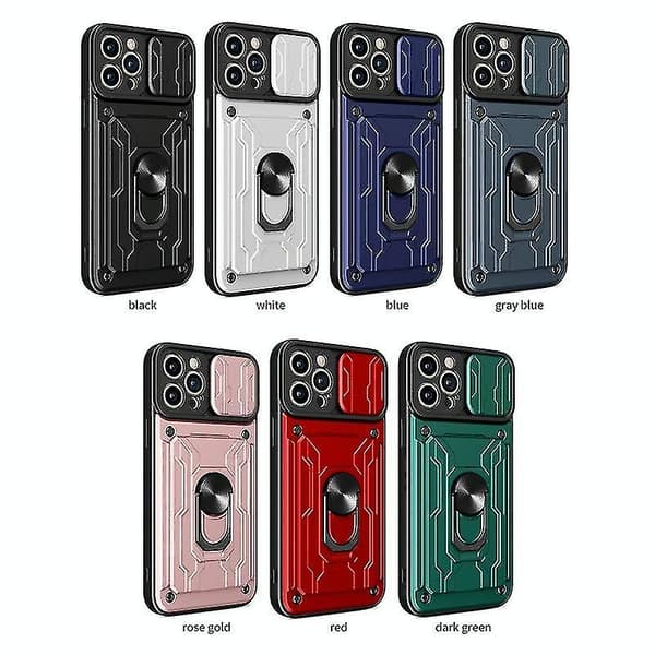 For Iphone 12 Pro Max Skyvbart Camshield Kort Telefondeksel (hvit)