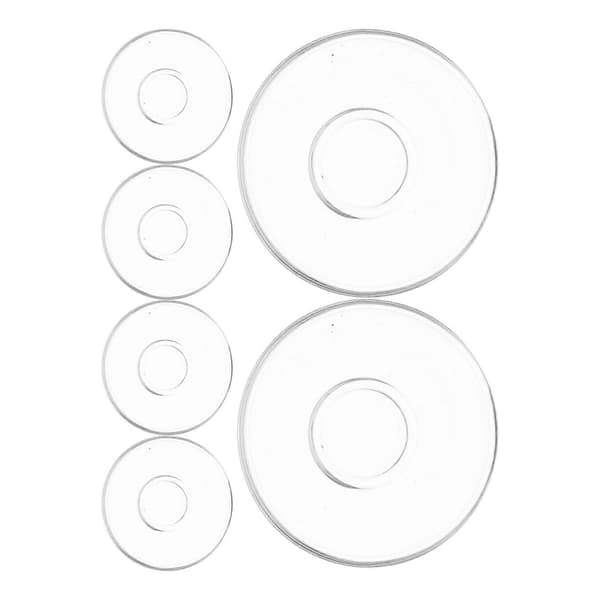 Tekop-underkop i glas 6 stk. runde klare kopmåtter
