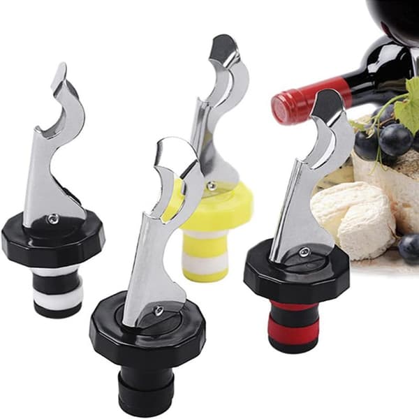 4-pack Universal Spakflaskproppar för Vin, Champagne & Öl, Återanvändbara & Lufttäta [JUN]