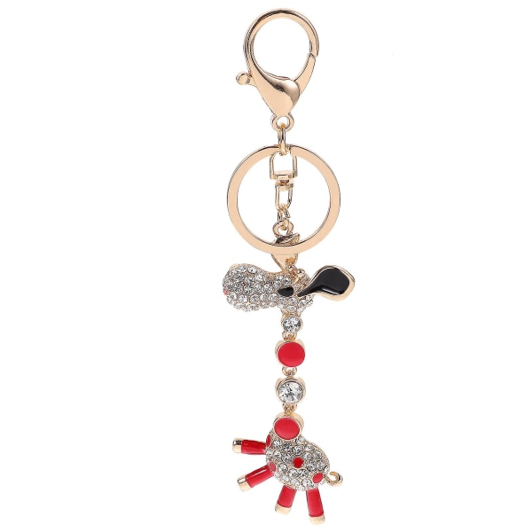 Giraffe nøkkelring Rhinestone veske nøkkelring Nydelig ryggsekk anheng Veske hengende sjarm Red