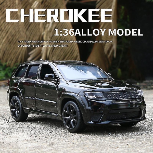 1:36 Jeep Grand Cherokee Trackhawk SUV Leksaksbil i Metall Drag Bakåt Mini Bilmodell Samlarobjekt Barnpresent White