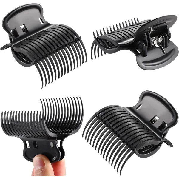 Hot Roller Clips Hair Curler Claw Clips Erstatningsrulleclips for kvinner jenter hårseksjon styling (12 stykker, svart)