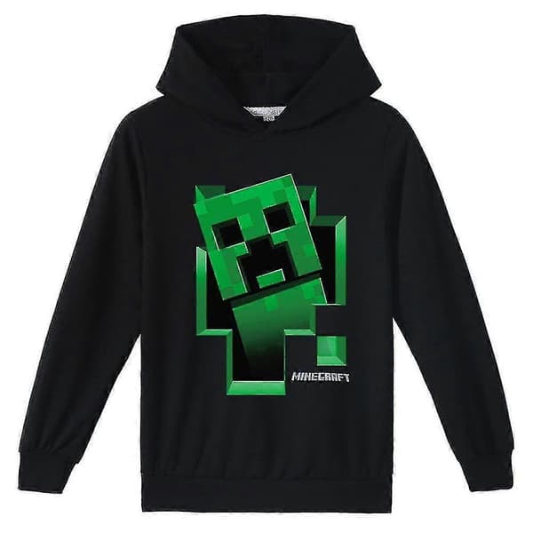Børne Minecraft Hættetrøjer med Print, Creeper Hættetrøje Pullover Toppe [hy] 7-8 Years