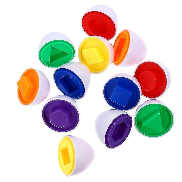 24 stk. Toddler Matchende Æg Farve Form Genkendelse Legetøj Tidligt pædagogisk legetøj