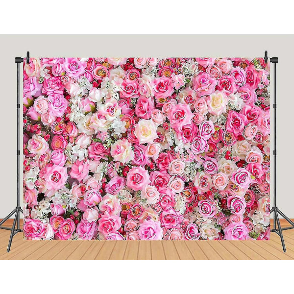 Rosa rosa blommor fotografi bakgrunder för baby shower flickor födelsedagsfest foto bakgrund blommig
