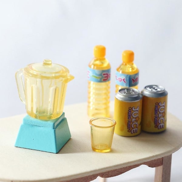 Miniatyr møbler leketøy dukkehus DIY dekorasjon tilbehør mini juicer drikke