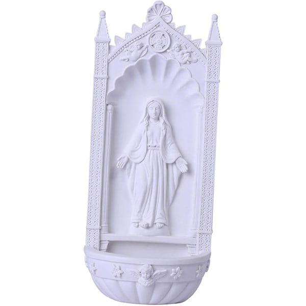 Jungfru Maria Jesus staty av harts - katolsk dekorativ skulptur för sovrum/kontor (989)