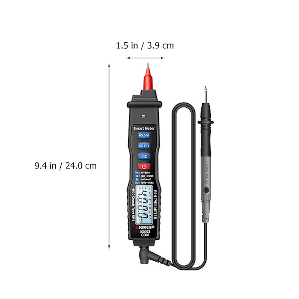 Thc Tester Multimeter Tester Pen Multimeter Reparasjonshåndholdt Spenningsmultimeter Black 24X3.9cm