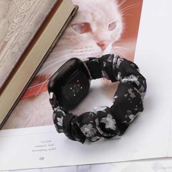 Hårband Tryckt Tyg Klockarmband för Fitbit Versa 3/Sense Blommor Multicolor Style E Fitbit Versa 3