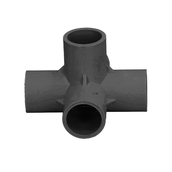 10 stk. PVC-rørfittings 20 mm 5-vejs retvinklet 3-dimensionel albue-rørforbindelse til møbler sort