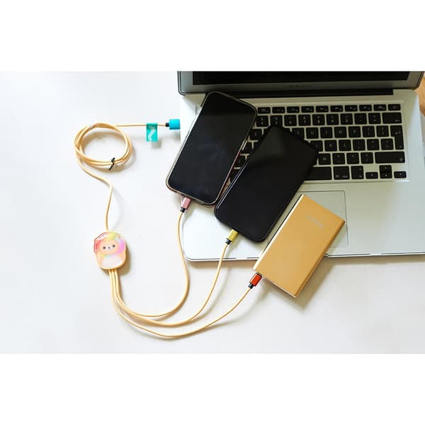Squishmallows Latauskaapeli 1,2m 3in1 USB-C/Micro/Lightning Leonard size 75