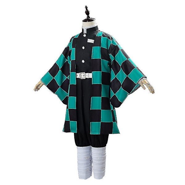 Voksne barn anime demon slayer kimetsu no yaiba kamado tanjiro cosplay kostyme kimono kappe sett halloween