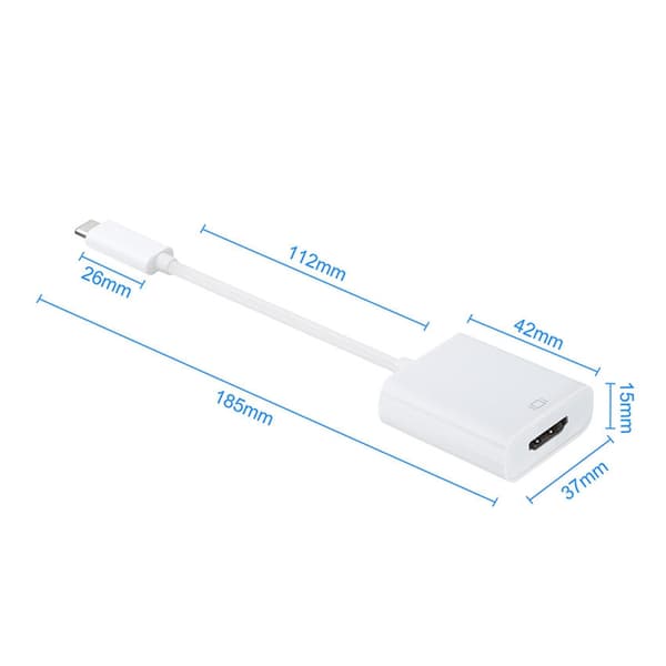 HD.1 - C til C-omformer - C til videokabeladapter White