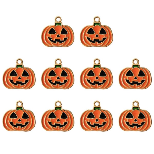 10 st Berlockhalsband Scrapbooking Dekoration Pumpapärlor Smyckenstillverkning Berlocker Smycken Halsband Halloween Halsband Berlock Orange 2.1*1.9cm